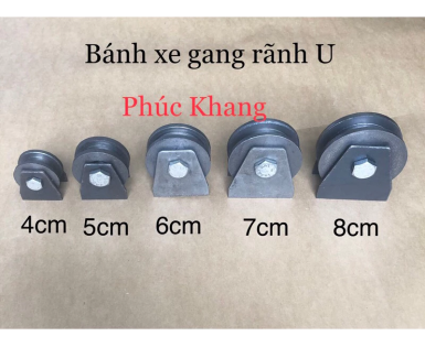 Bánh xe sắt rãnh U - Bánh xe cửa cổng - Bánh xe cửa lùa - Kích thước 4cm-5cm-6cm-7cm-8cm