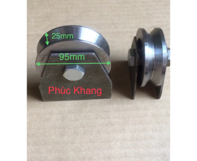 Bánh xe sắt 10cm rảnh V - Bánh xe cửa lùa - Ròng rọc sắt
