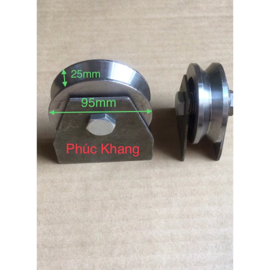 Bánh xe sắt 10cm rảnh V - Bánh xe cửa lùa - Ròng rọc sắt
