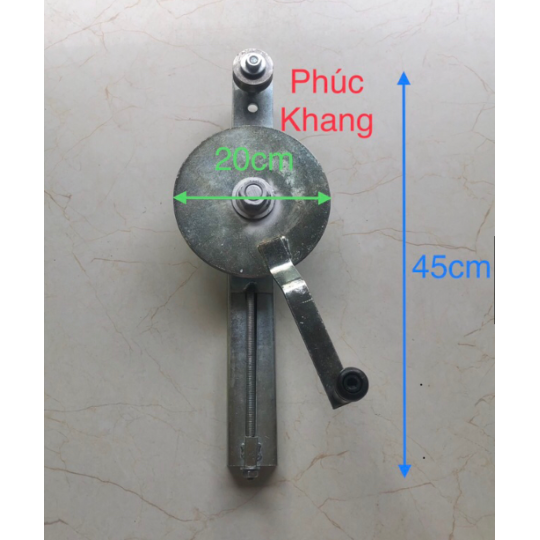 Tay quay mái bạt xếp - mái hiên - mái trượt puly 20cm và 15cm. Có tăng cáp